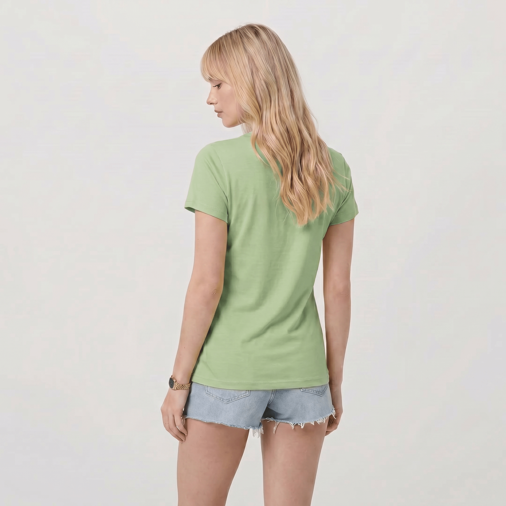 Light Green MAGCOMSEN Women UPF 50 Plus V Neck Workout Top - Cooling Quick Dry Hiking Shirt in #Color_Light Green