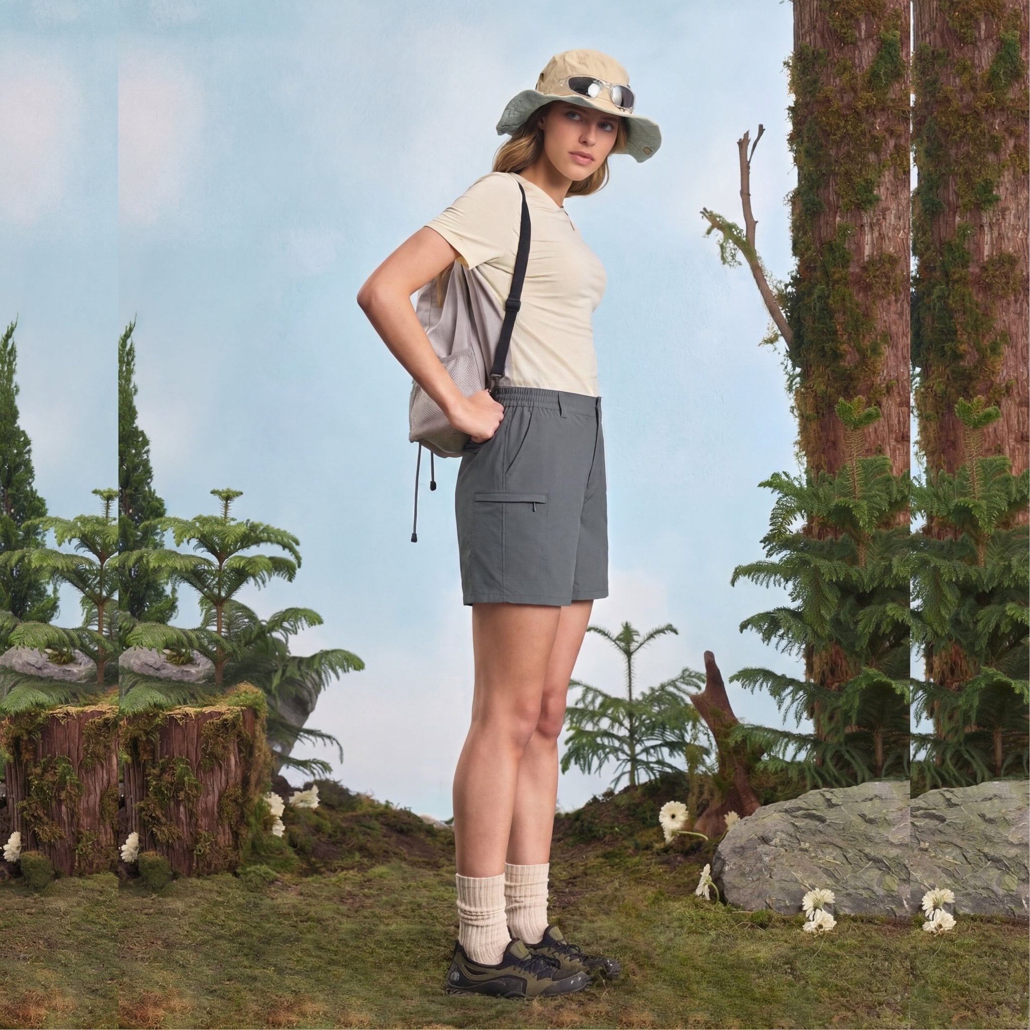 Women's 7 Inseam Quick Dry Hiking Cargo Shorts Dark Grey by MAGCOMSEN #Color_Dark Grey