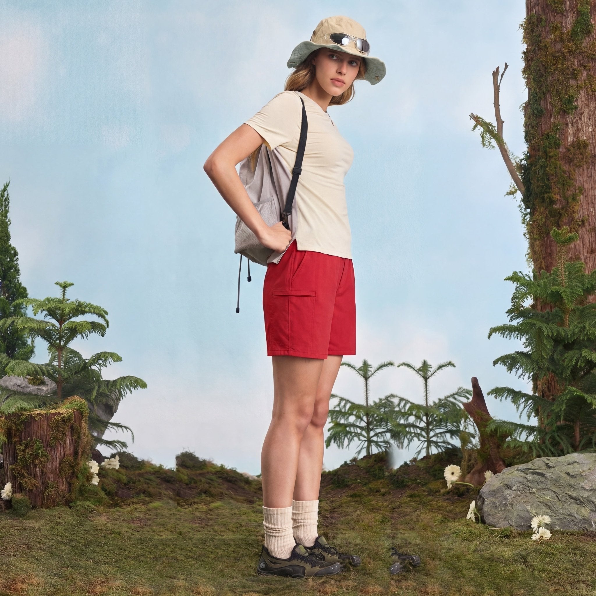 Women's 7 Inseam Quick Dry Hiking Cargo Shorts Army Green by MAGCOMSEN #Color_Army Green