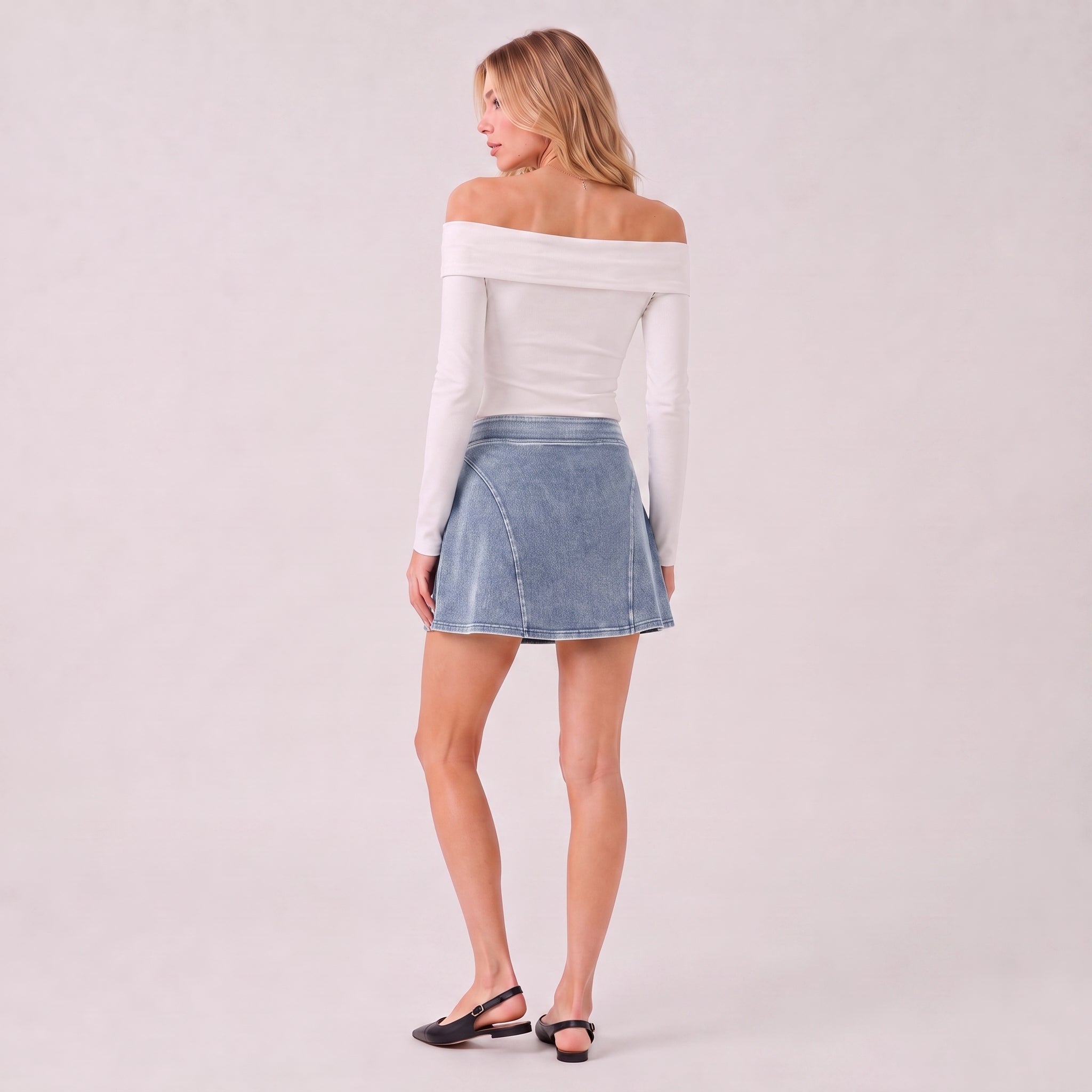 Women's Denim Skirt - Casual Everyday Jean Skirt Medium Blue by MAGCOMSEN