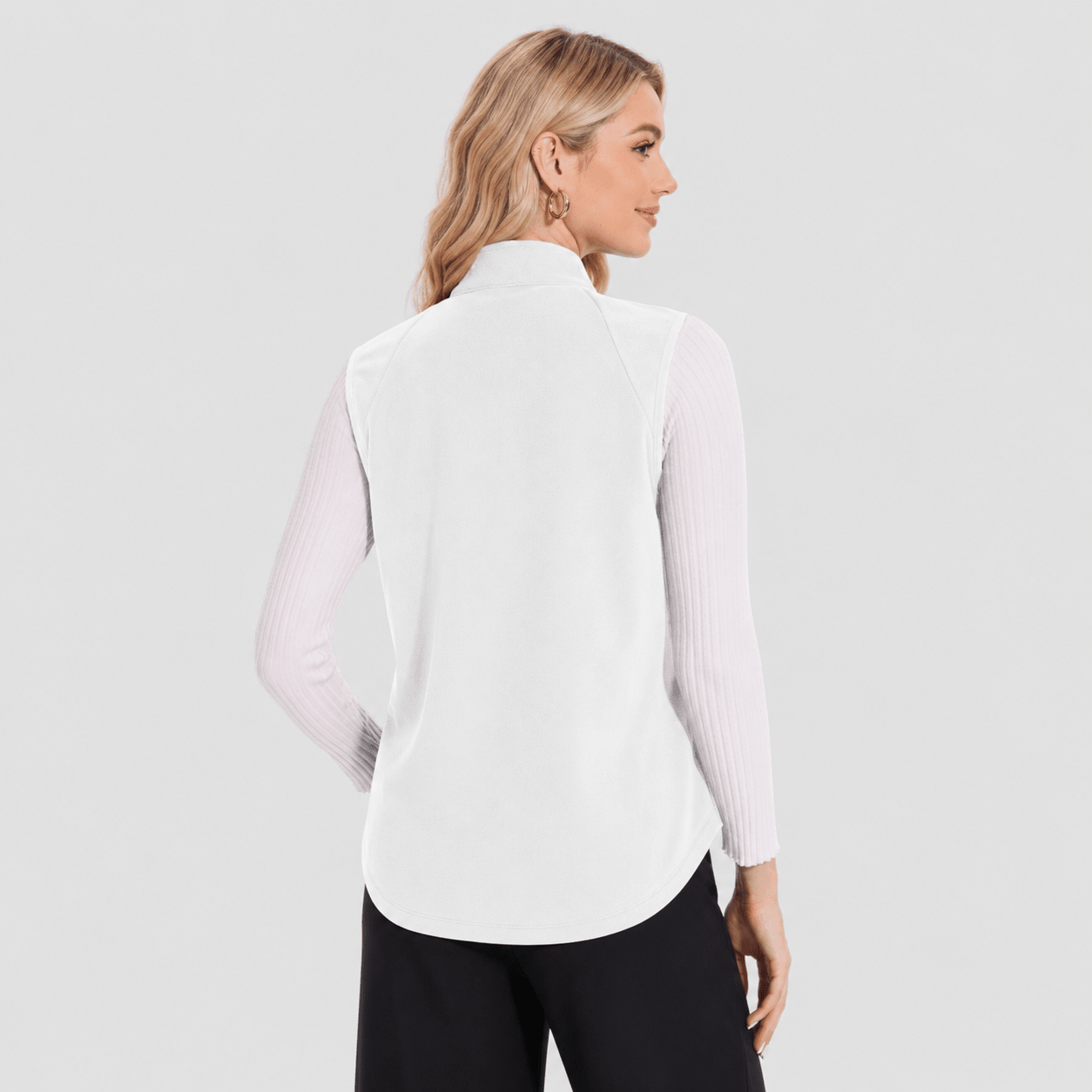 White MAGCOMSEN Women's Fleece Vest Sleeveless Lightweight Warmth Jackets in #Color_White