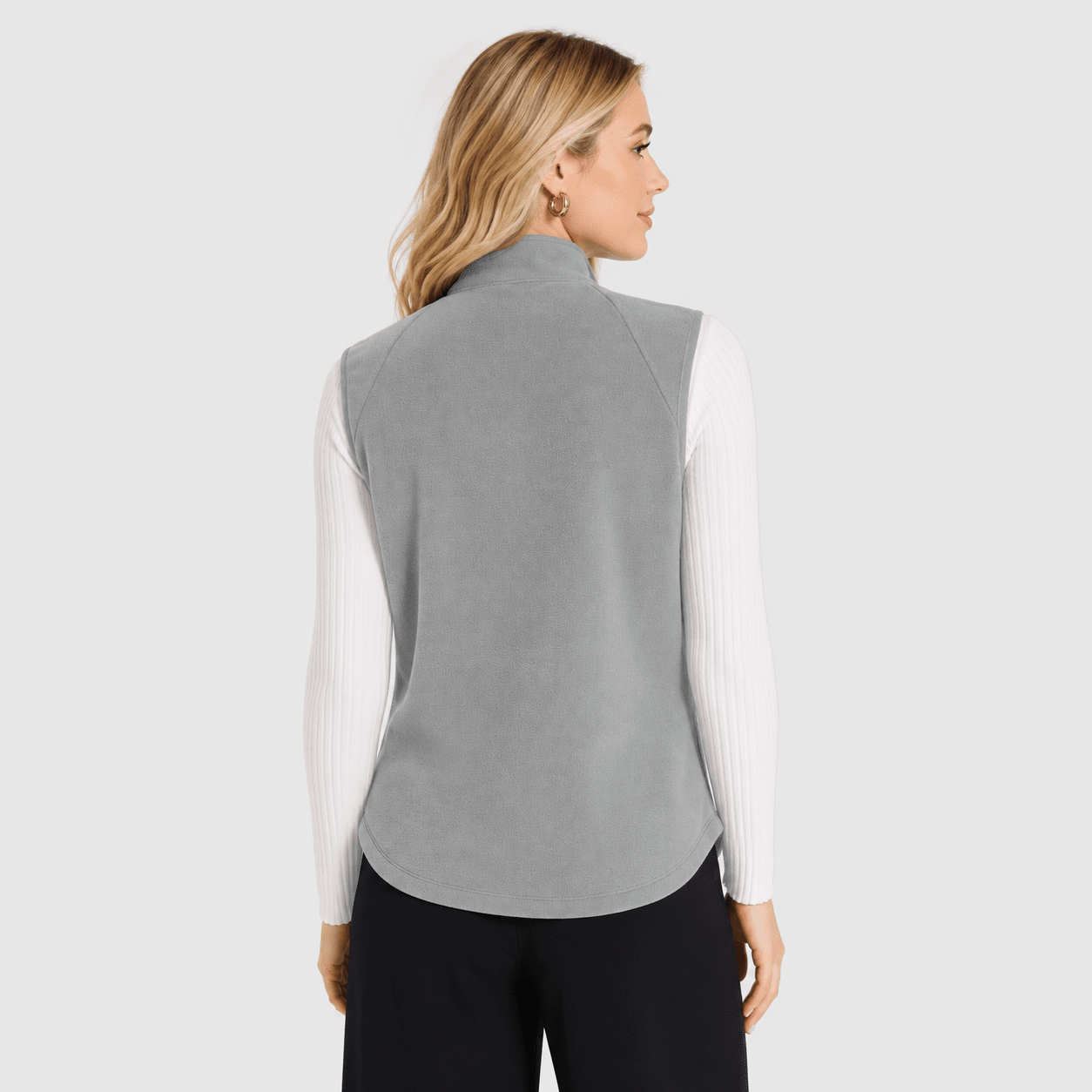 Light Grey MAGCOMSEN Women's Fleece Vest Sleeveless Lightweight Warmth Jackets in #Color_Light Grey