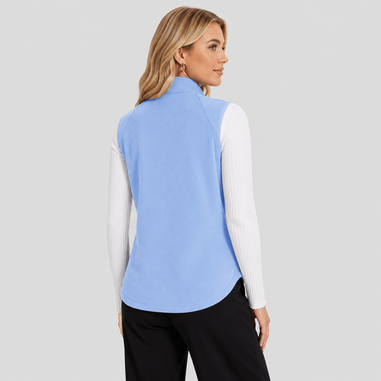 Light Blue MAGCOMSEN Women's Fleece Vest Sleeveless Lightweight Warmth Jackets in #Color_Light Blue