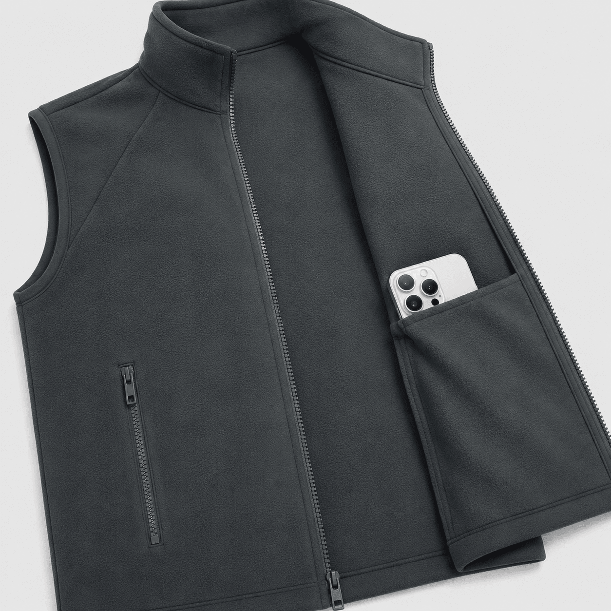 Dark Gray MAGCOMSEN Women's Fleece Vest Sleeveless Lightweight Warmth Jackets in #Color_Dark Gray