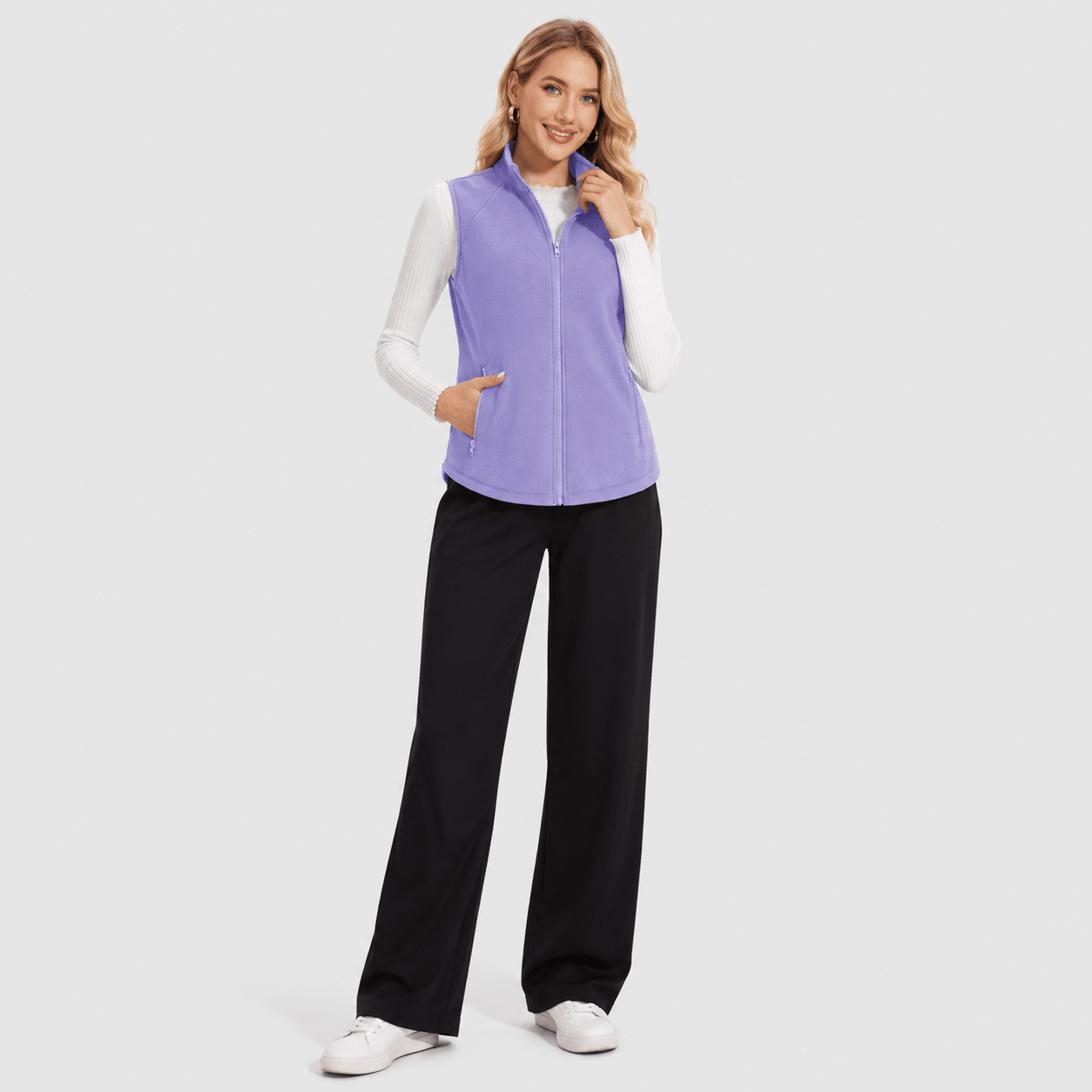 Dark Gray MAGCOMSEN Women's Fleece Vest Sleeveless Lightweight Warmth Jackets in #Color_Dark Gray