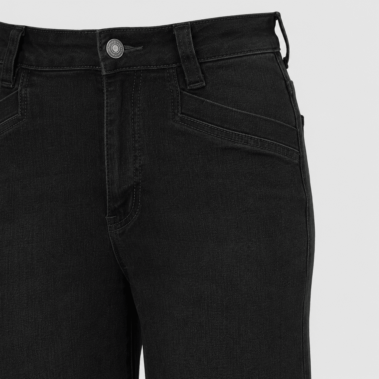 Women's High Waisted Wide Leg Jeans - Stretch Denim Pants with Raw Hem Light Blue by MAGCOMSEN