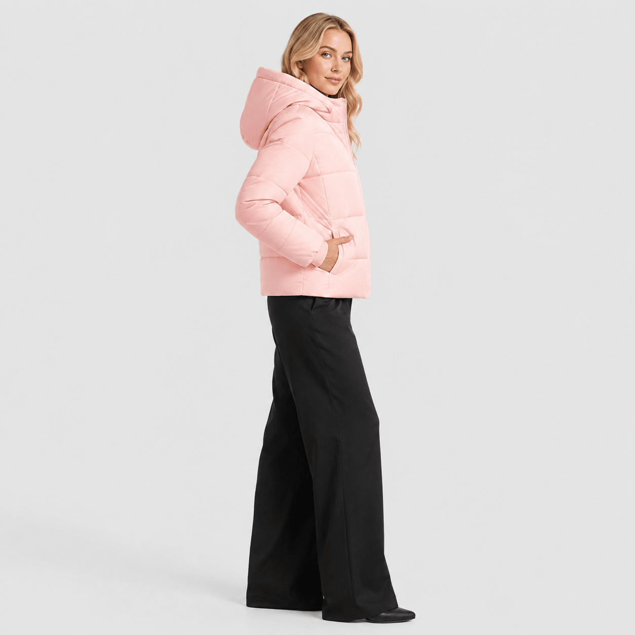 Pink MAGCOMSEN Women’s Hooded Down Jacket Lightweight Thermal Quilted Winter Coat in #Color_Pink