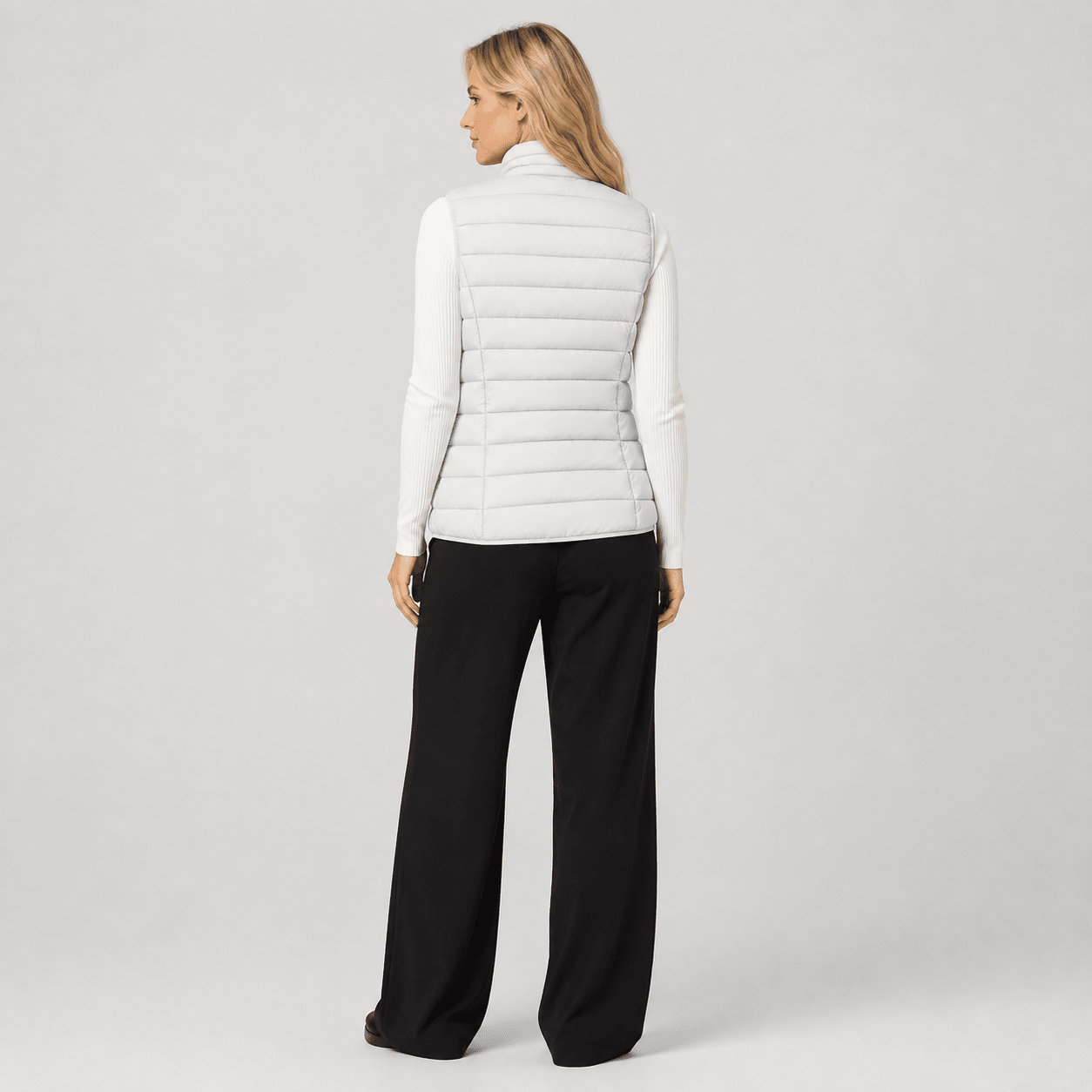 White MAGCOMSEN Women's Lightweight Puffer Vest with 4 Pockets & Stand Collar in #Color_White