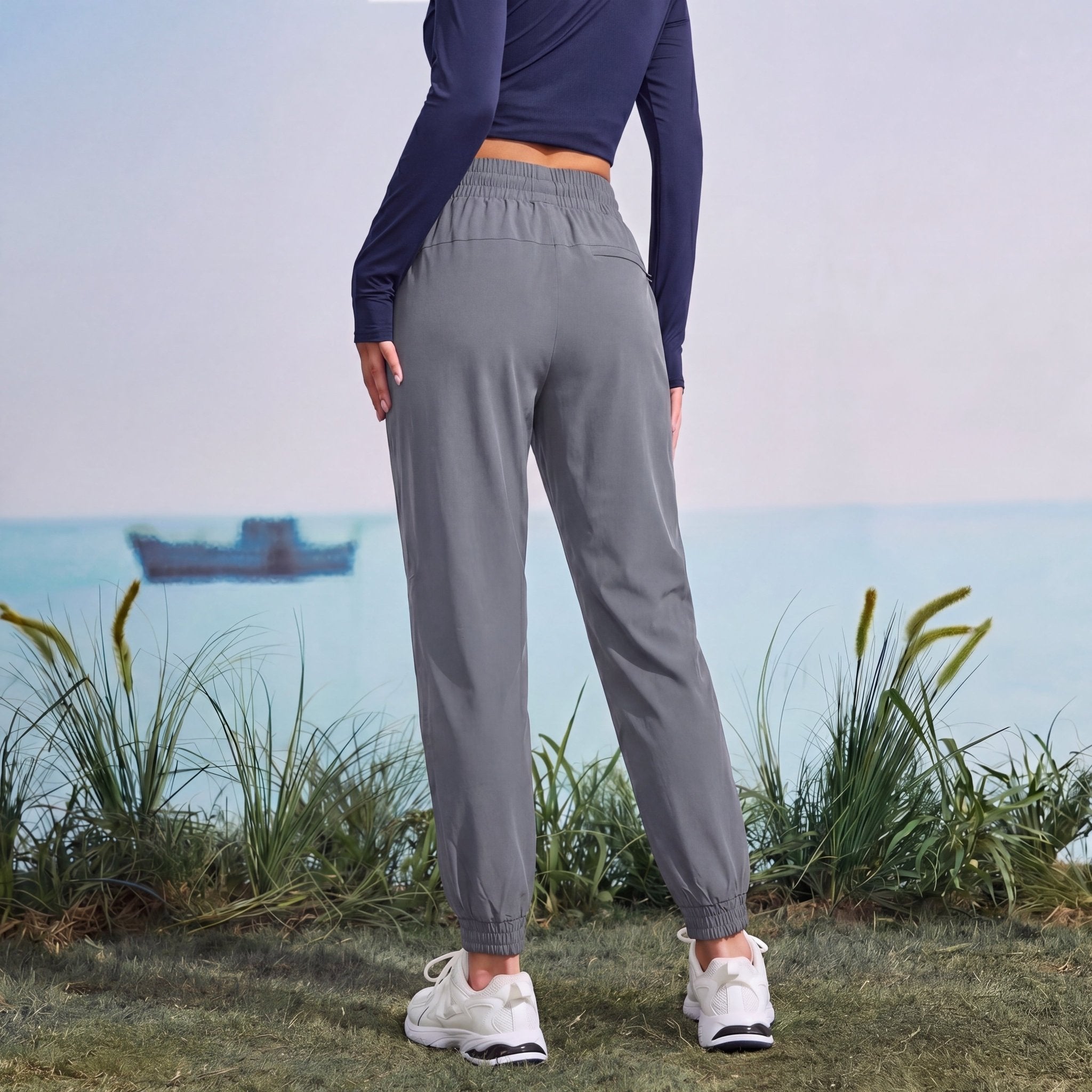 Women's Lightweight Water - Resistant Hiking Joggers with Pockets light - grey by MAGCOMSEN