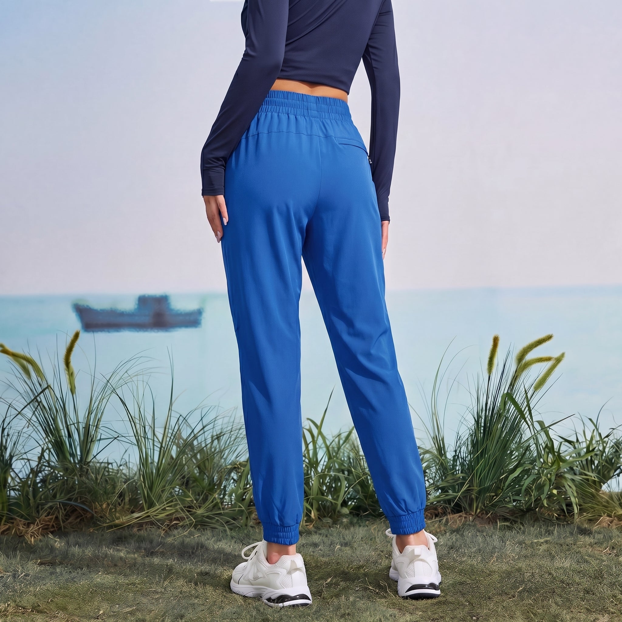 Women's Lightweight Water - Resistant Hiking Joggers with Pockets bright - blue by MAGCOMSEN