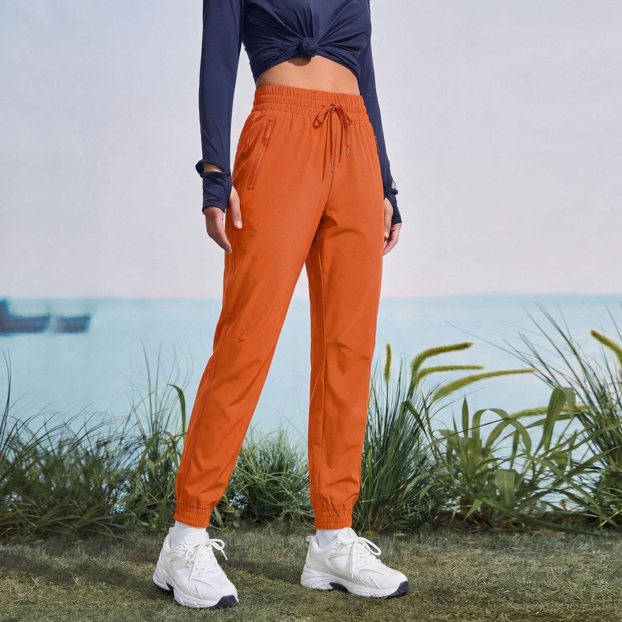 Women's Lightweight Water - Resistant Hiking Joggers with Pockets orange by MAGCOMSEN