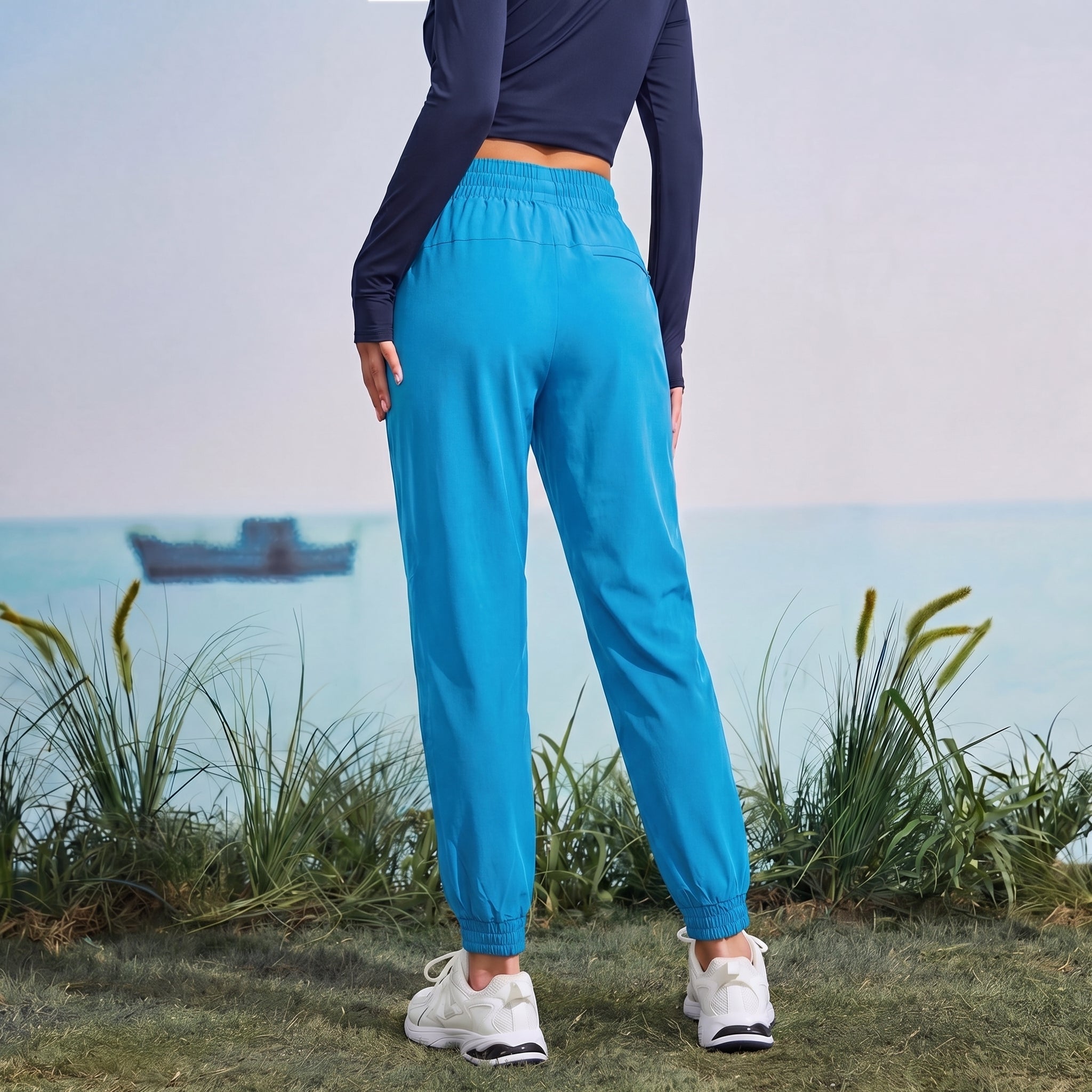 Women's Lightweight Water - Resistant Hiking Joggers with Pockets lake - blue by MAGCOMSEN