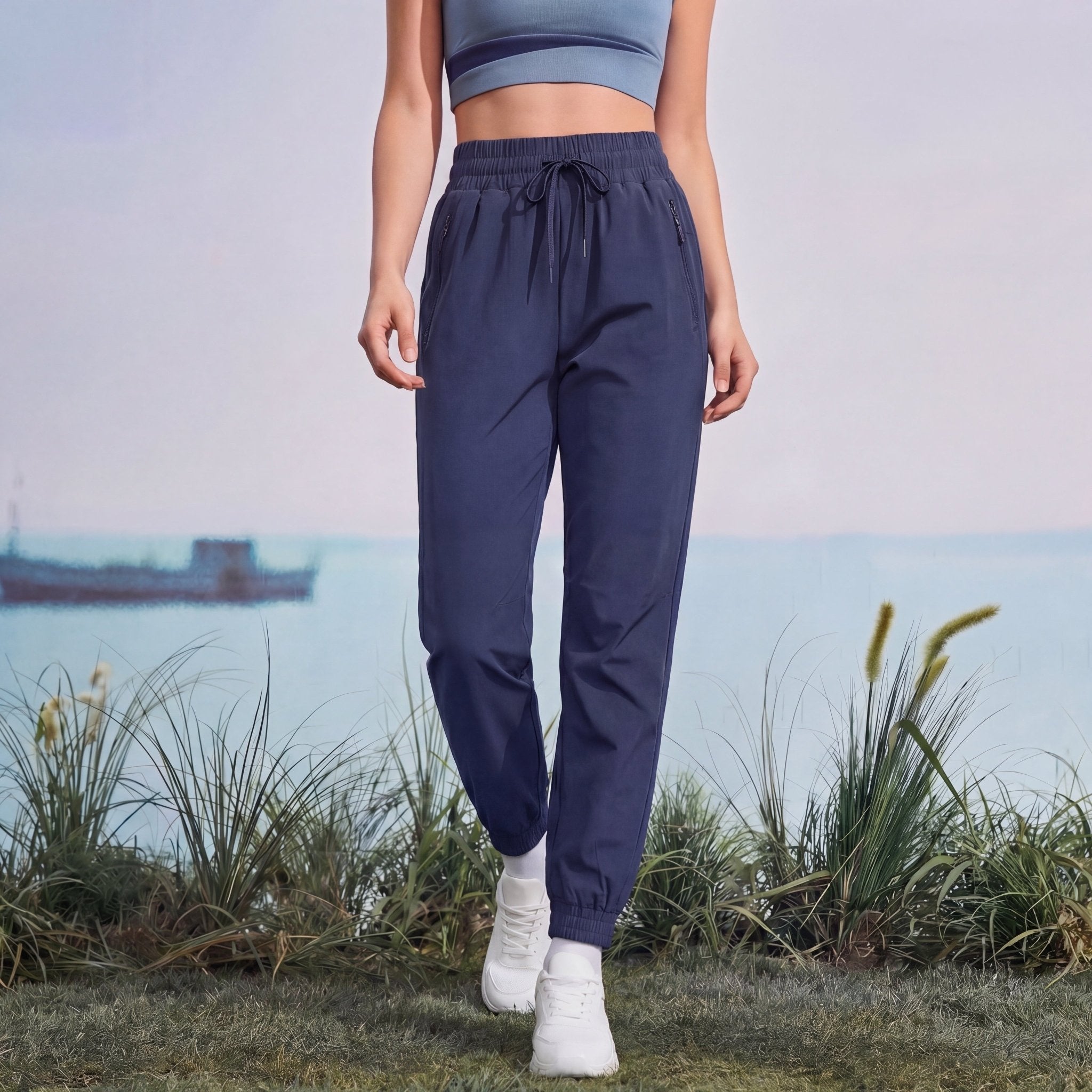 Women's Lightweight Water - Resistant Hiking Joggers with Pockets navy by MAGCOMSEN