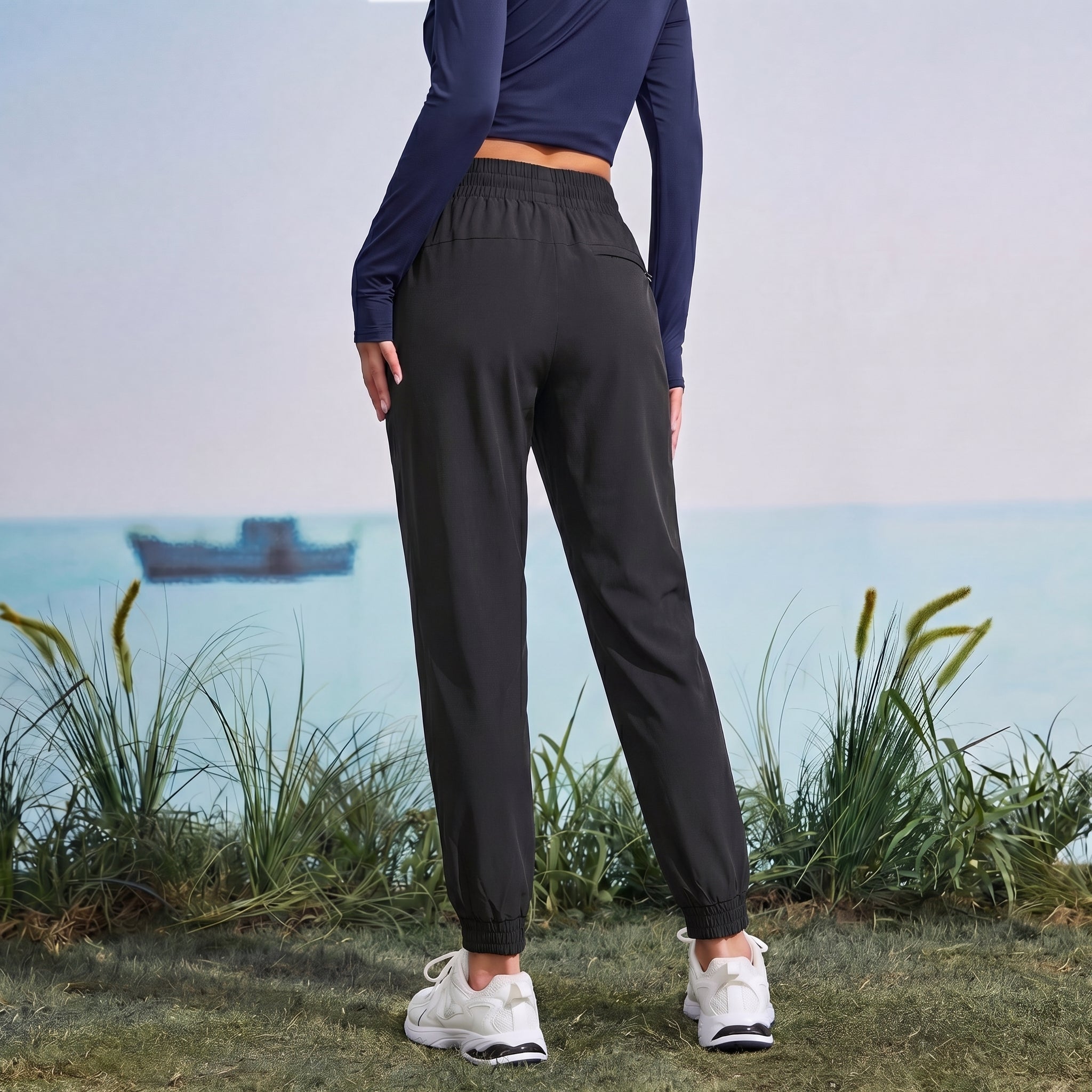 Women's Lightweight Water - Resistant Hiking Joggers with Pockets black by MAGCOMSEN