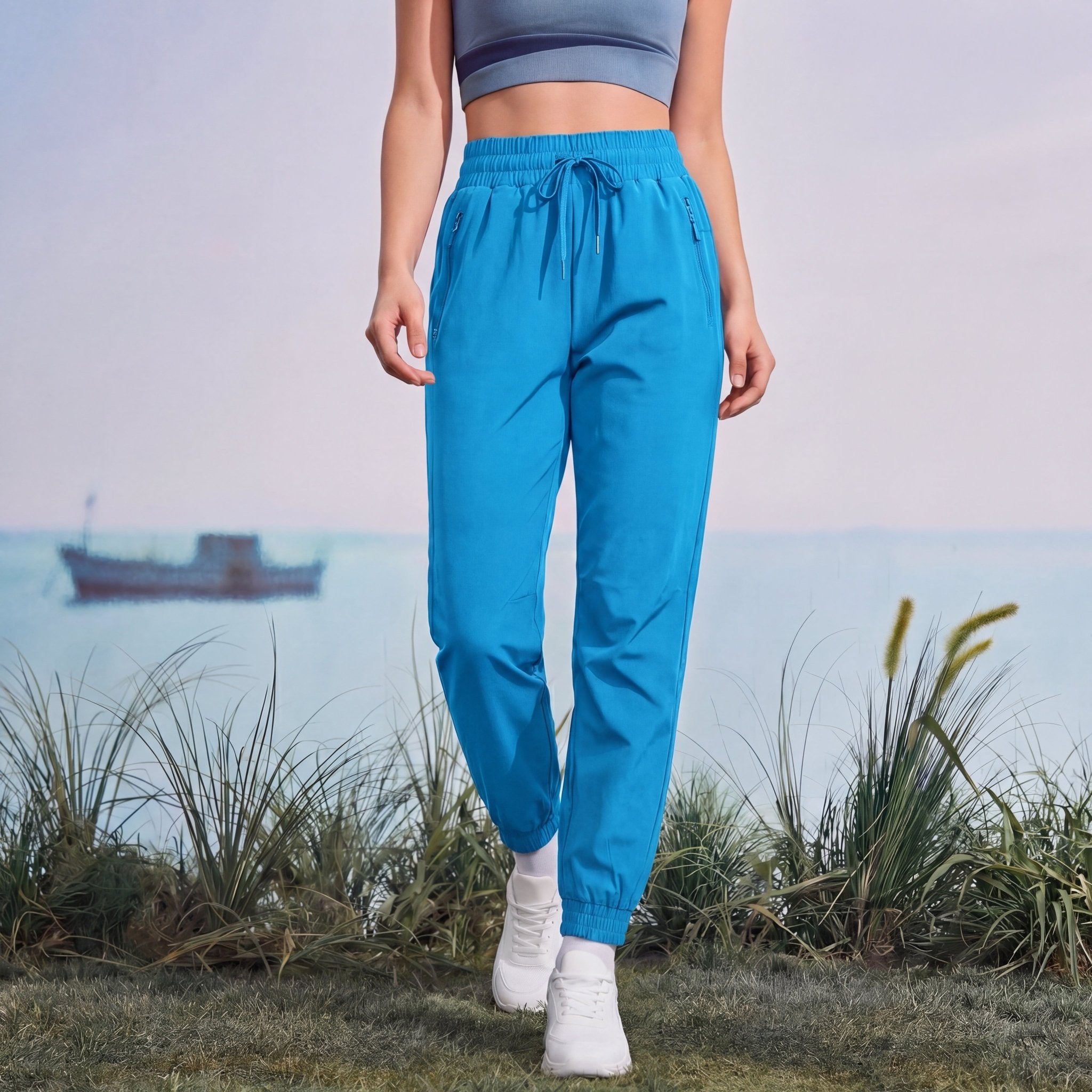 Women's Lightweight Water - Resistant Hiking Joggers with Pockets lake - blue by MAGCOMSEN