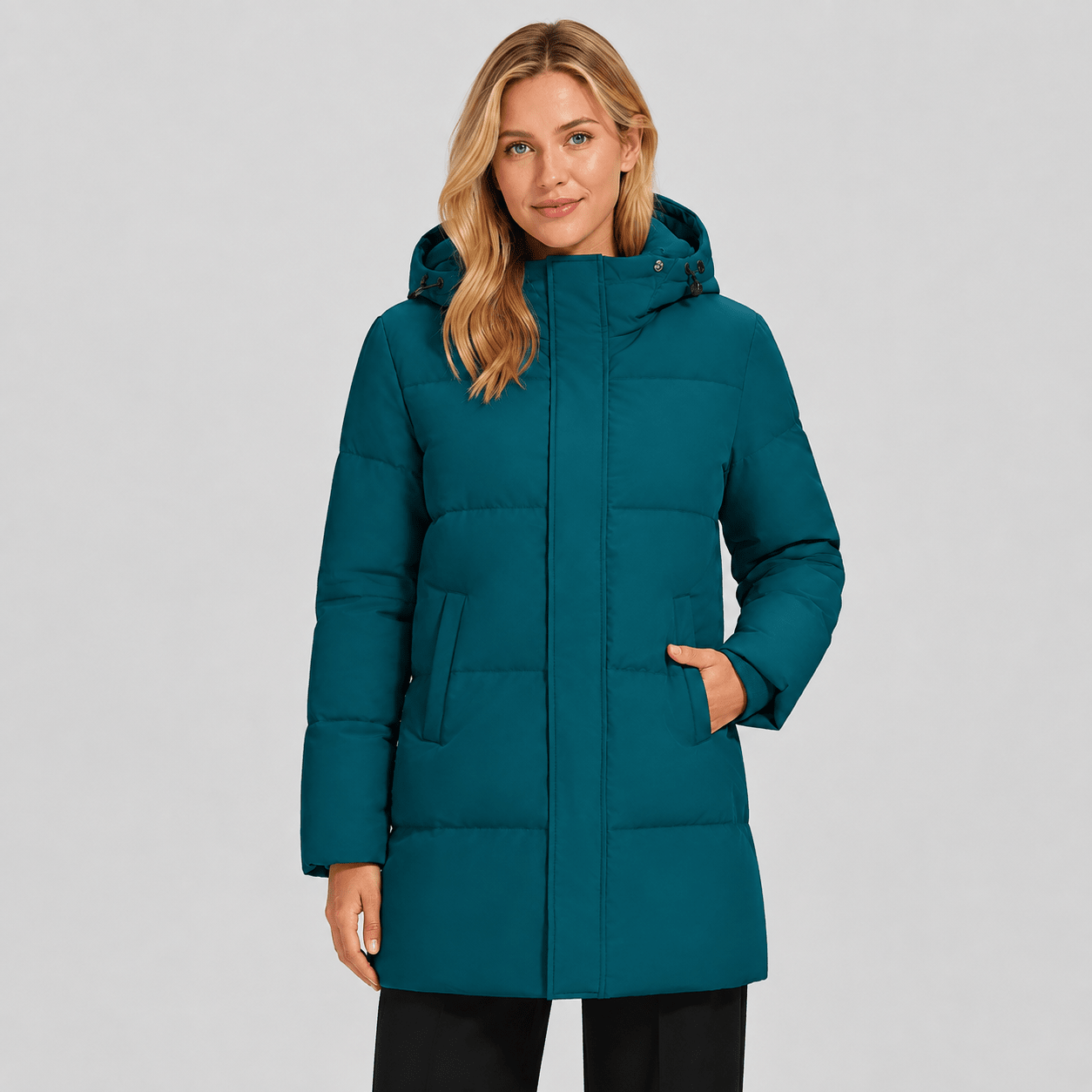 Navy MAGCOMSEN Women's Long Down Parka Waterproof Hooded Winter Puffer Coat in #Color_Navy