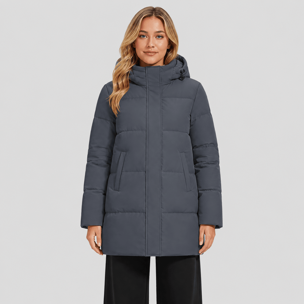 Dark Gray MAGCOMSEN Women's Long Down Parka Waterproof Hooded Winter Puffer Coat in #Color_Dark Gray