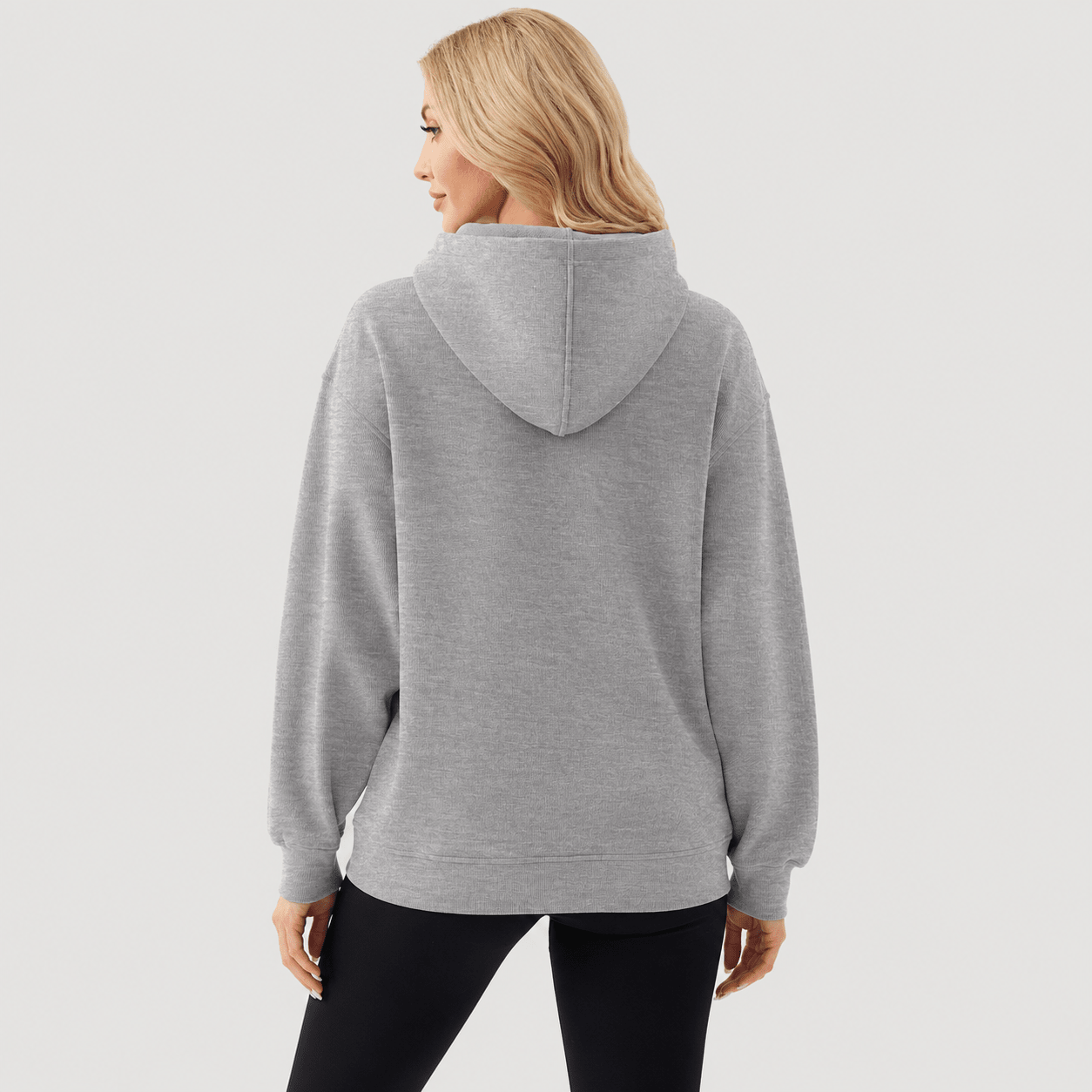 Women's Oversized Fleece Hoodie - Soft Pullover Sweatshirt with Kangaroo Pocket Blue Grey by MAGCOMSEN