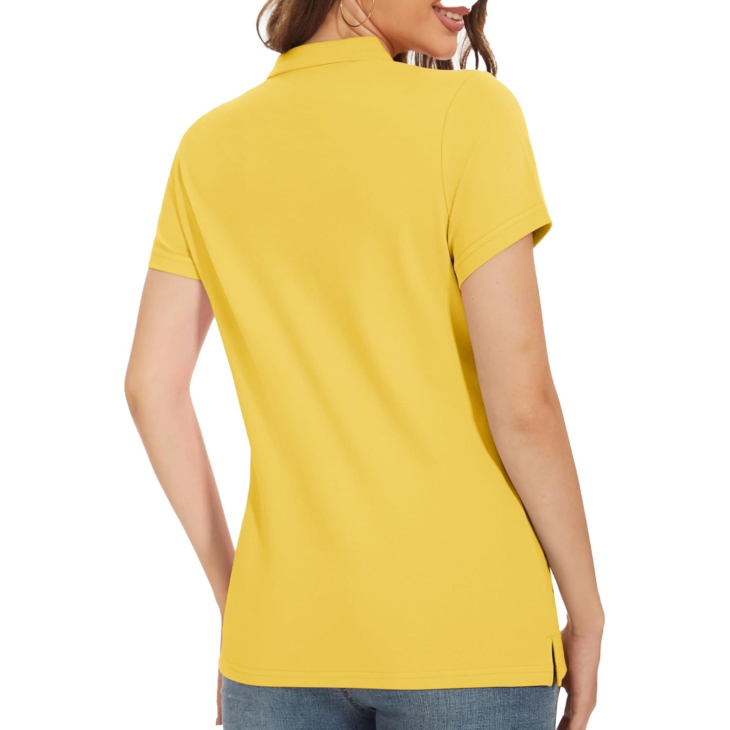 Women's Polo Shirt Cotton Summer Uniform Yellow by MAGCOMSEN