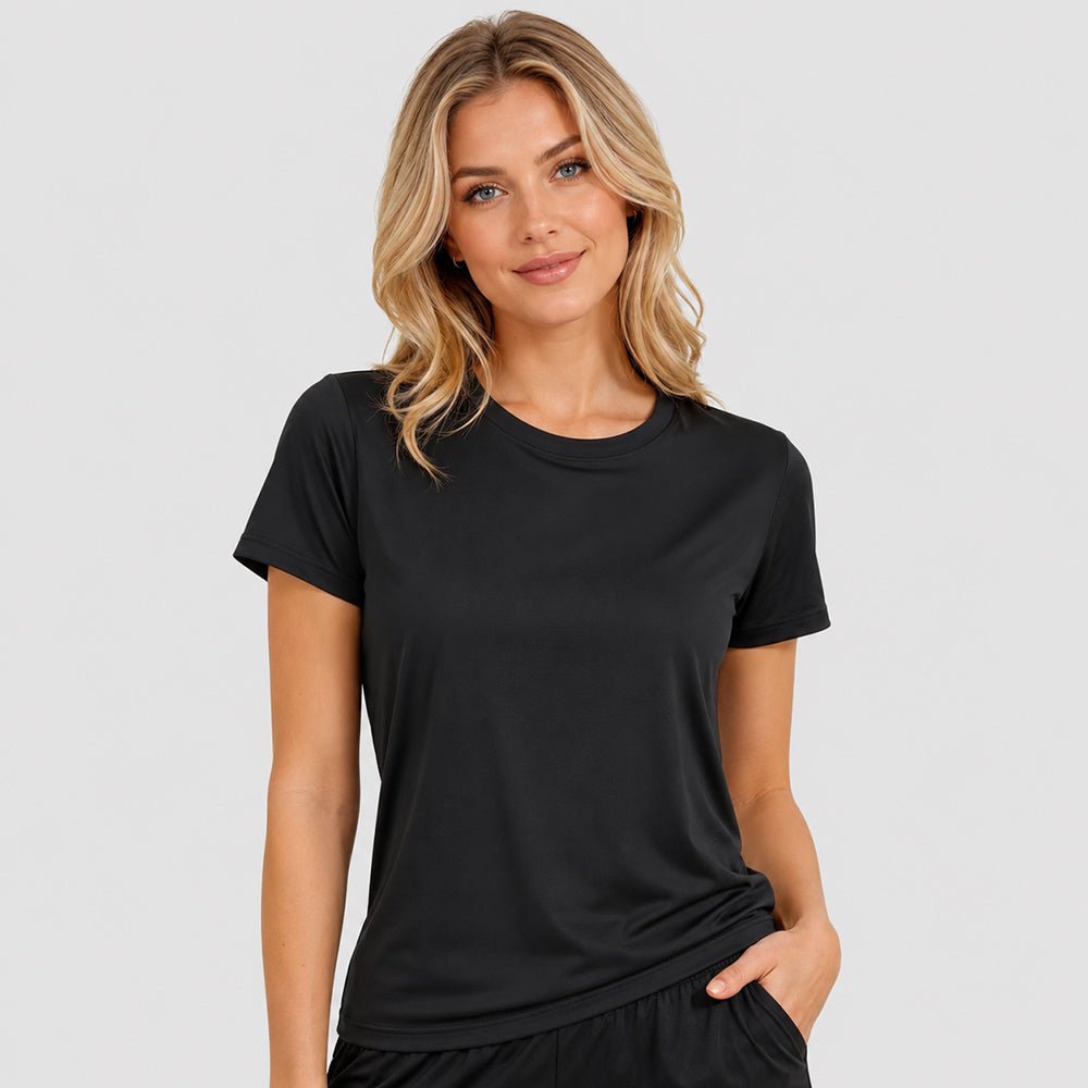 Women's Quick Dry T-Shirt Black by MAGCOMSEN