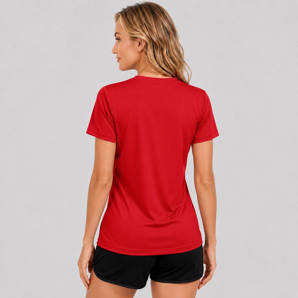 Women's Quick-Dry UV Protection Casual Sports T-Shirt Red by MAGCOMSEN