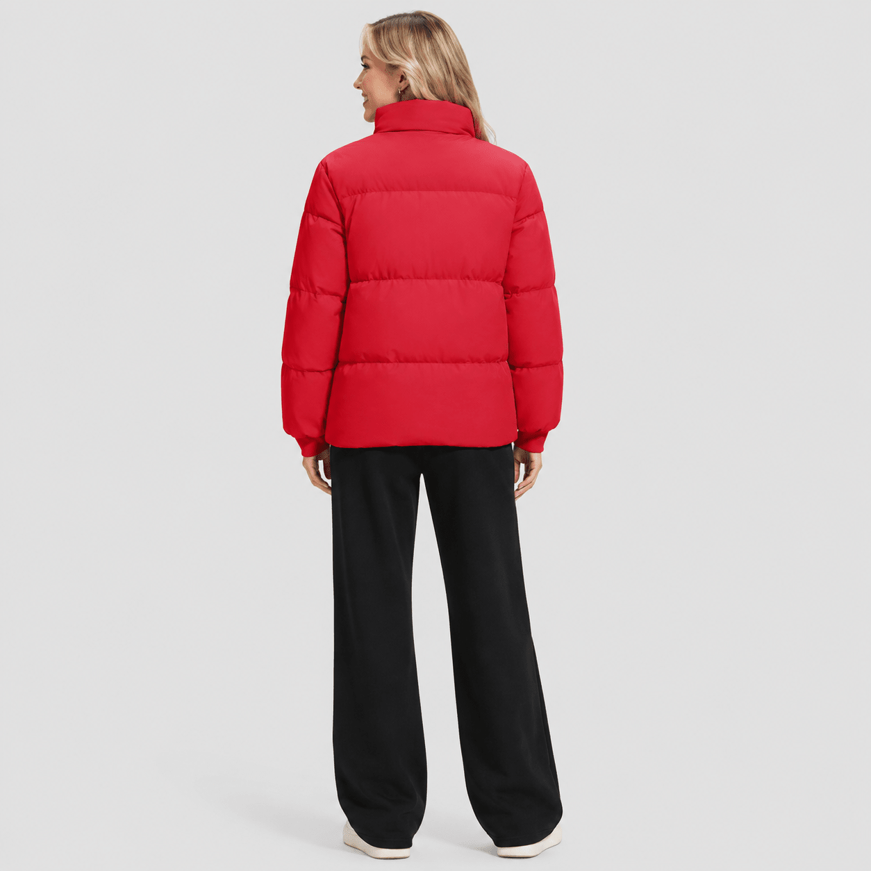 Red MAGCOMSEN Women’s Quilted Down Jacket Warm Water Resistant Puffer Winter Coat in #Color_Red