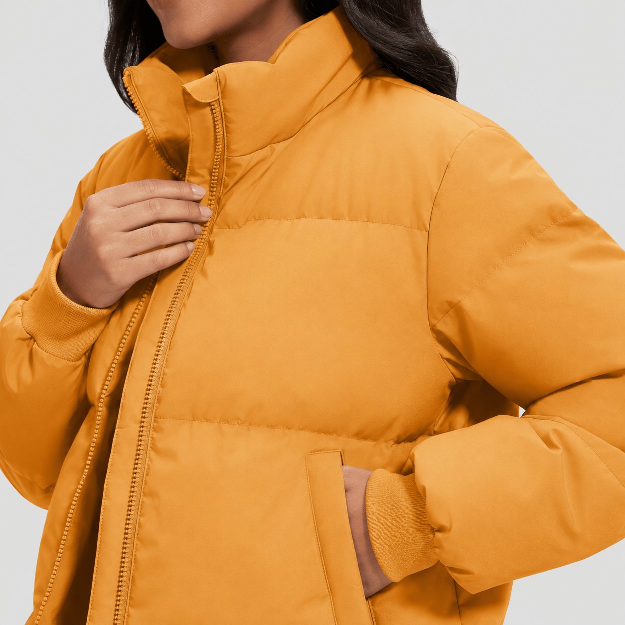 Yellow MAGCOMSEN Women’s Quilted Down Jacket Warm Water Resistant Puffer Winter Coat in #Color_Yellow