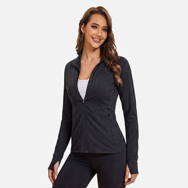 Women's UPF 50+ Sun Protection Jacket - Lightweight Cooling Hiking Shirt with Thumbholes Black by MAGCOMSEN