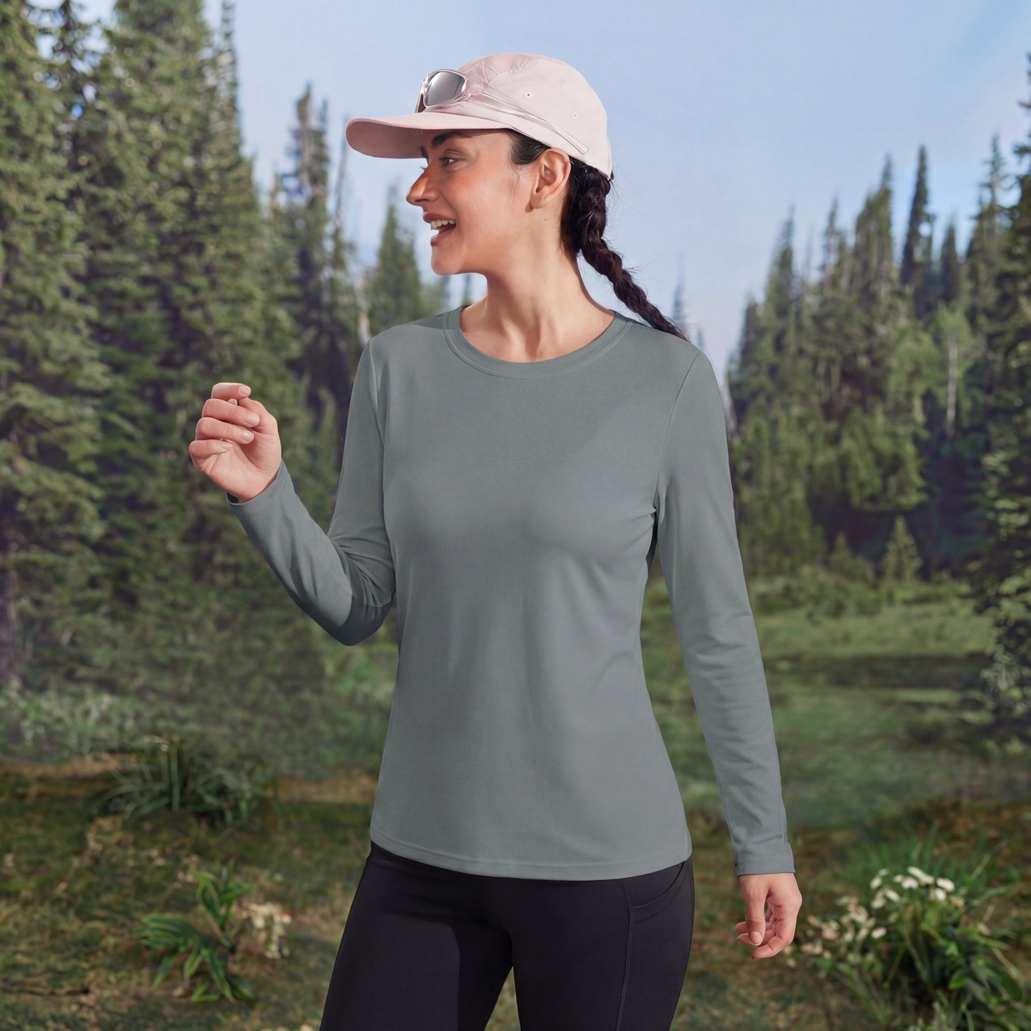 Women's UPF 80+ Long Sleeve Sun Protection Quick-Dry Shirt White by MAGCOMSEN #Color_Dark Grey