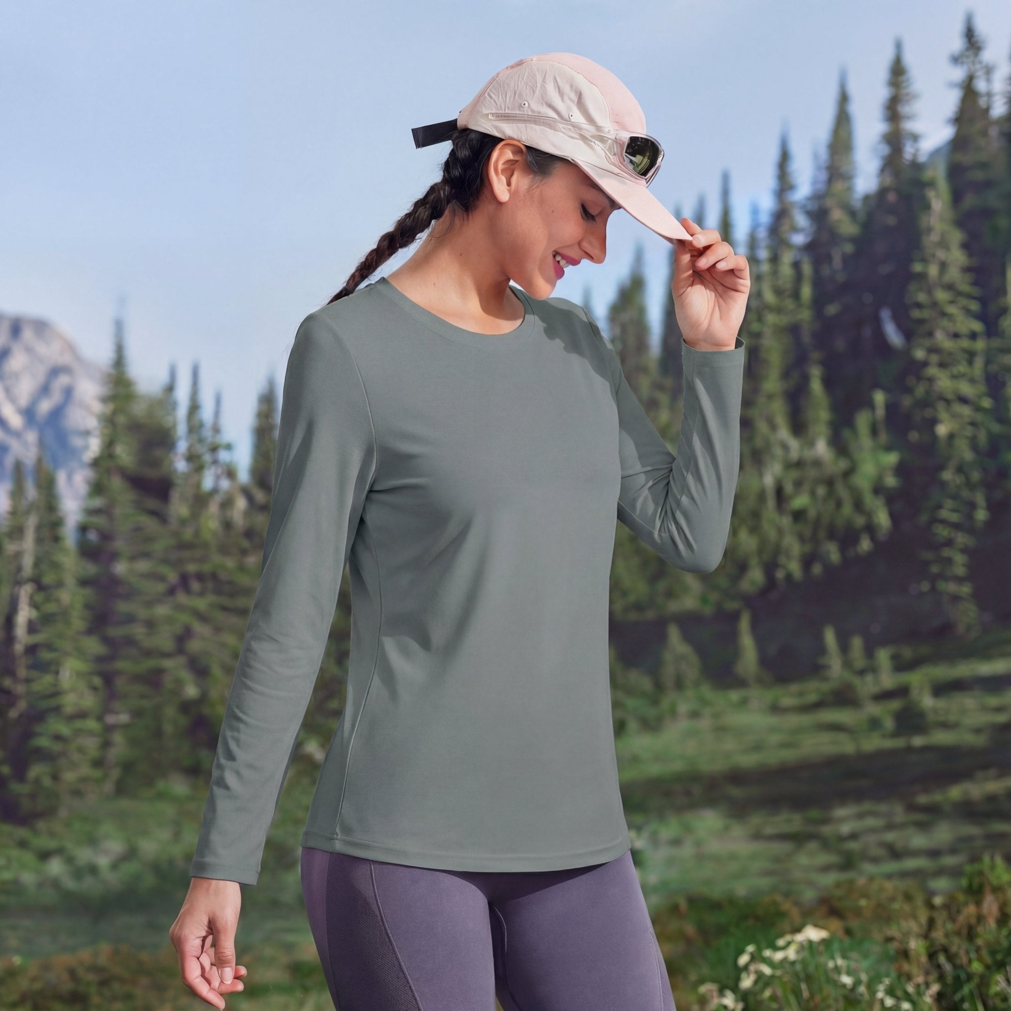 Women's UPF 80+ Long Sleeve Sun Protection Quick-Dry Shirt White by MAGCOMSEN #Color_Dark Grey