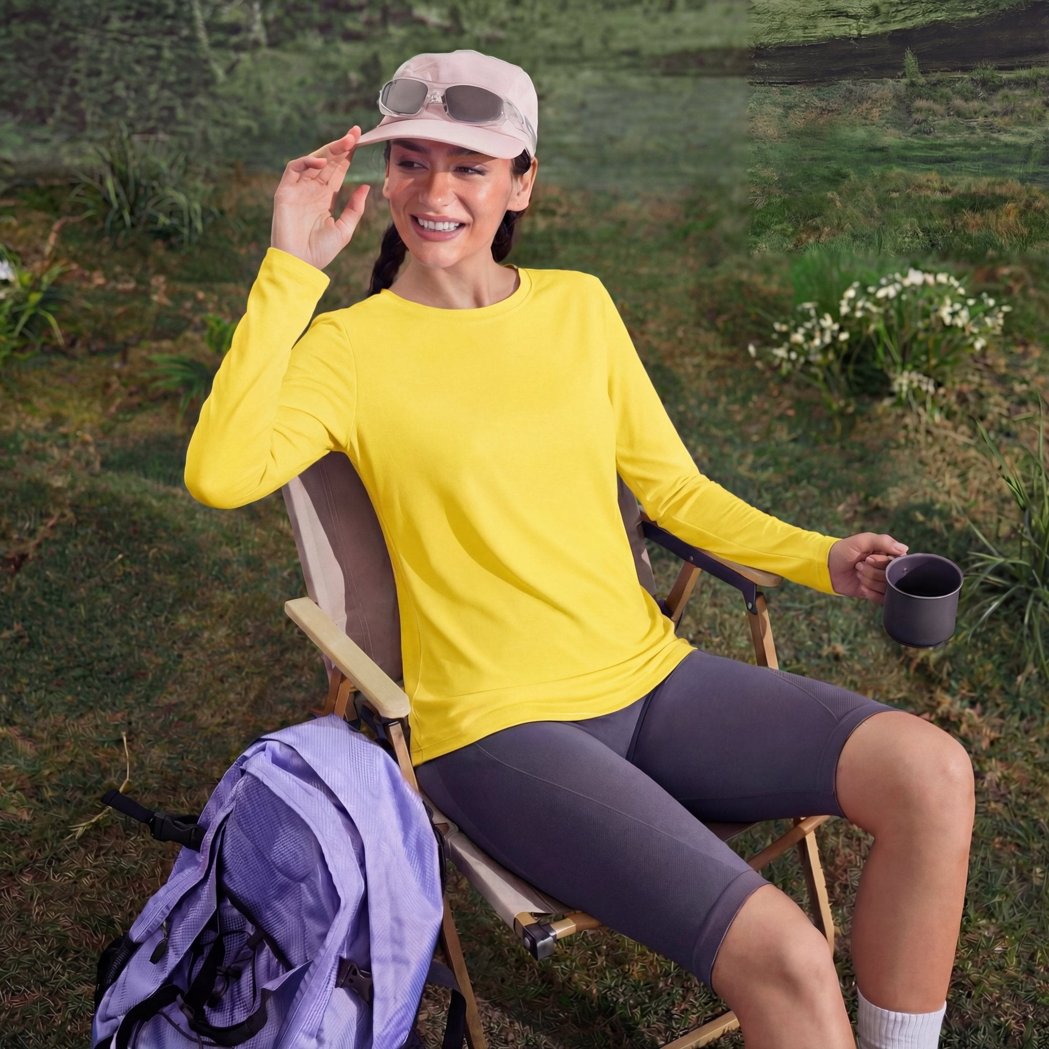 Women's UPF 80+ Long Sleeve Sun Protection Quick-Dry Shirt White by MAGCOMSEN #Color_Yellow