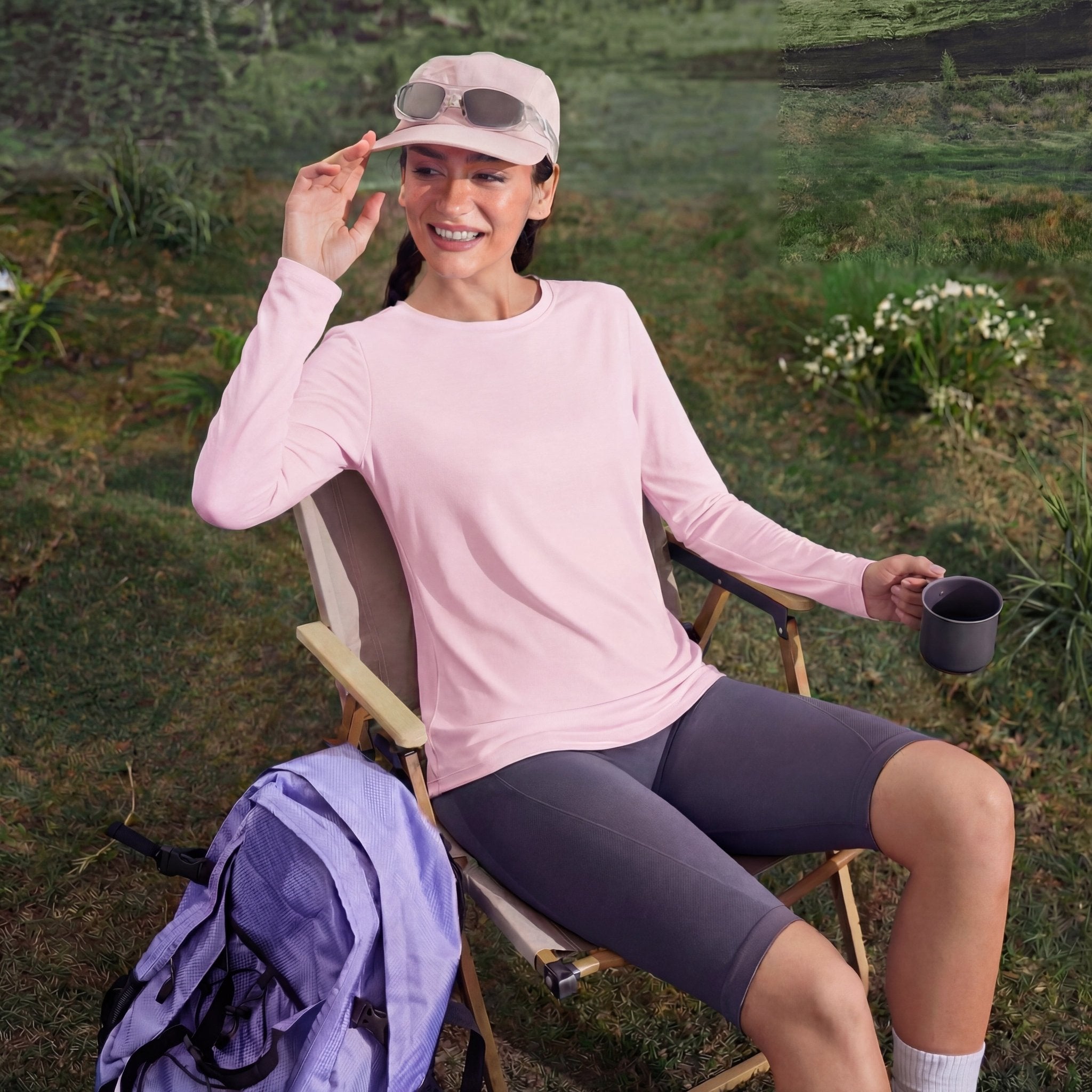 Women's UPF 80+ Long Sleeve Sun Protection Quick-Dry Shirt White by MAGCOMSEN #Color_Light Pink