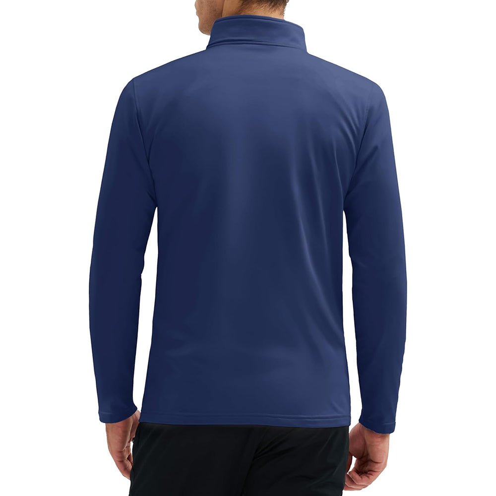 Navy Men's 1/4 Zip Long Sleeve Golf Winter Pullover Fleece Lined - MAGCOMSEN