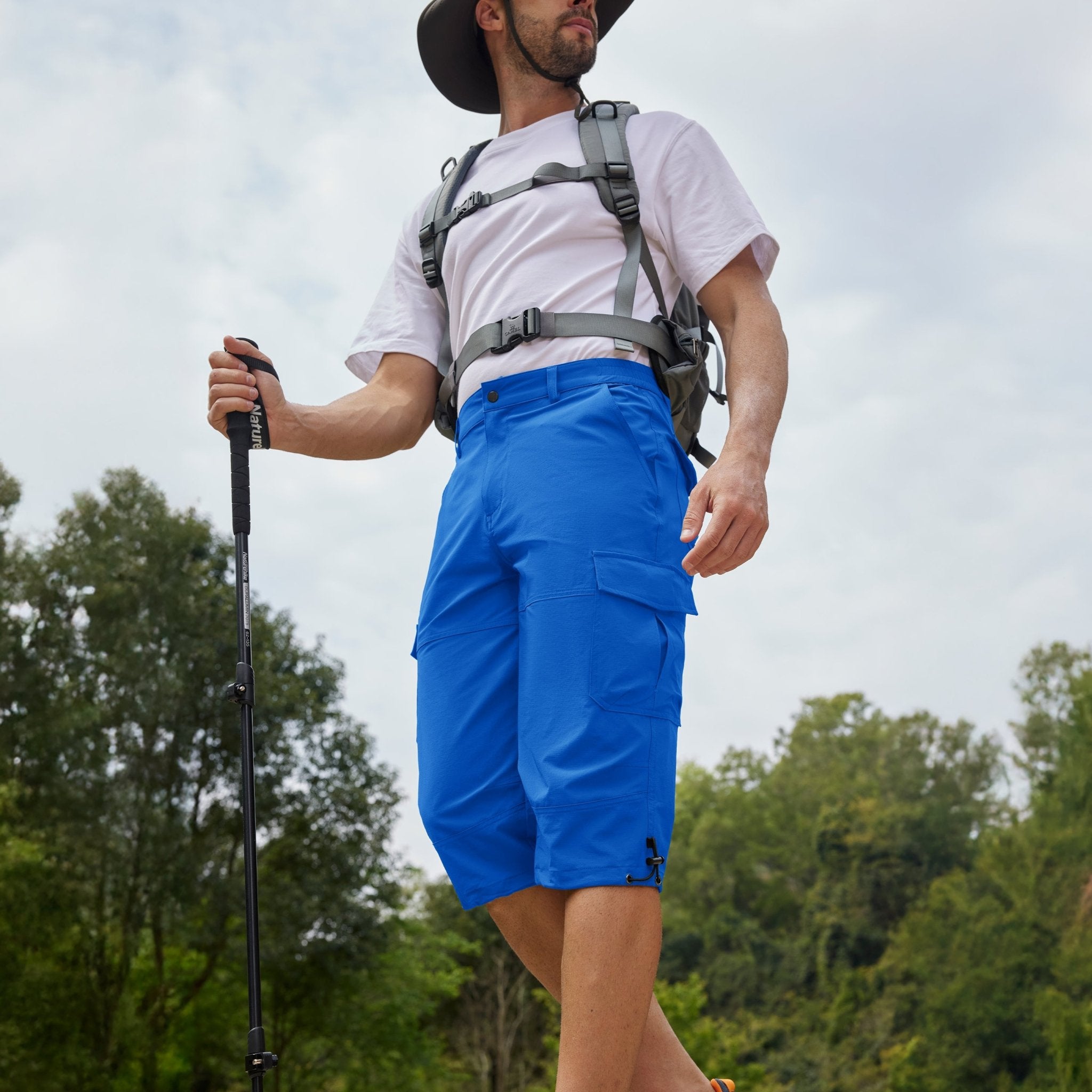 Bright Blue Men's 3/4 Capri Quick Dry Sports Shorts - MAGCOMSEN