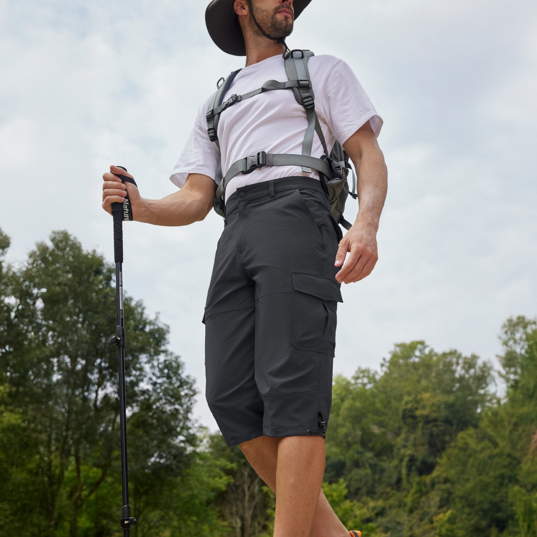 Dark Grey Men's 3/4 Capri Quick Dry Sports Shorts - MAGCOMSEN