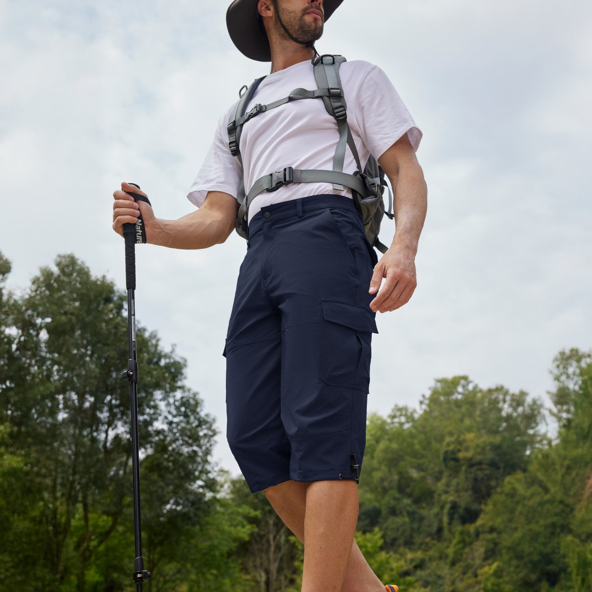 Navy Men's 3/4 Capri Quick Dry Sports Shorts - MAGCOMSEN