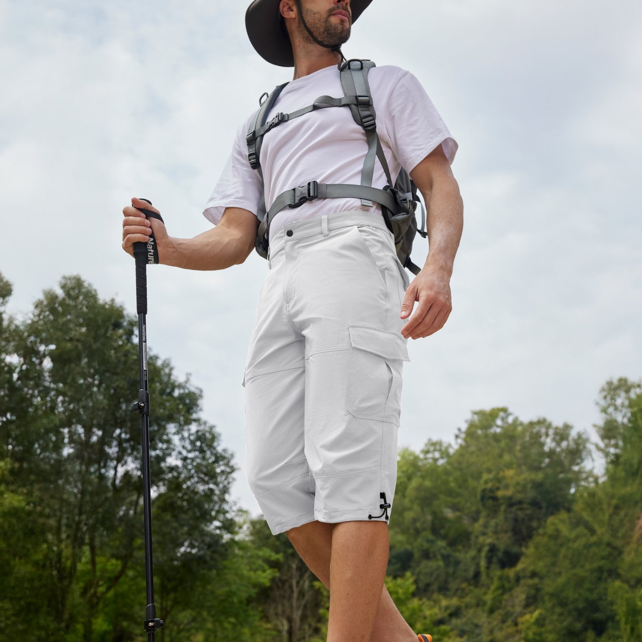 White Men's 3/4 Capri Quick Dry Sports Shorts - MAGCOMSEN