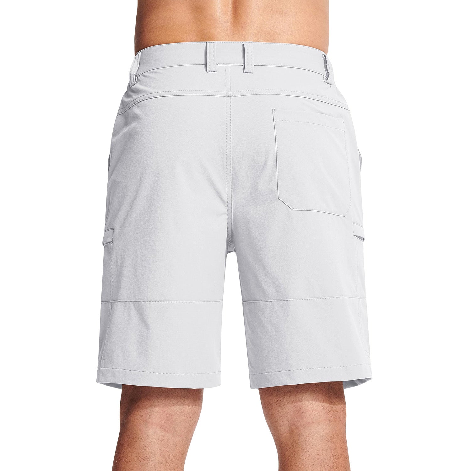White Men's Casual Quick-Dry 5 Pockets Cargo Short - MAGCOMSEN
