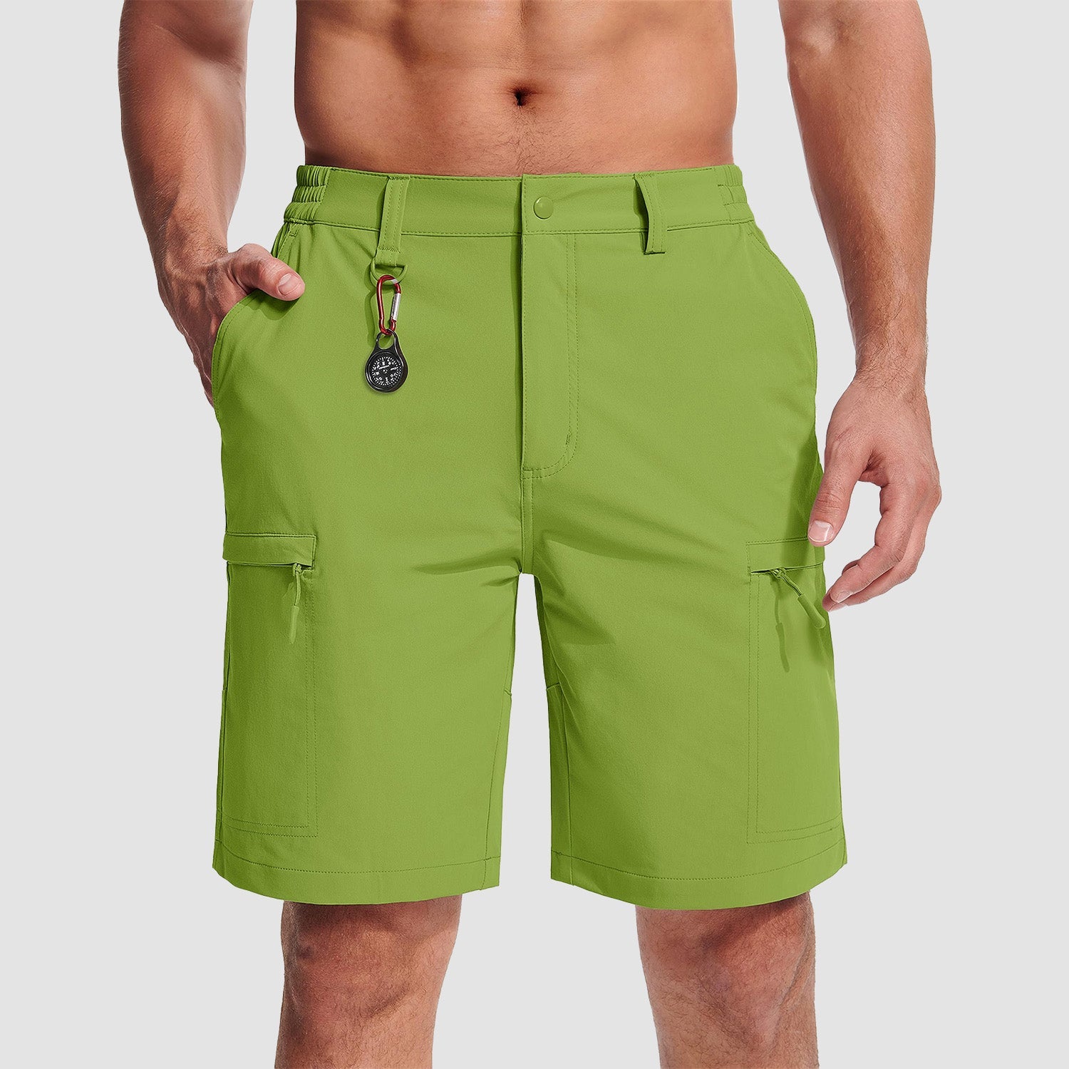 Fruit Green Men's Casual Quick-Dry 5 Pockets Cargo Short - MAGCOMSEN