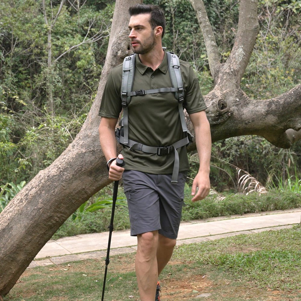 Dark Grey Men's Casual Quick-Dry 5 Pockets Cargo Short - MAGCOMSEN