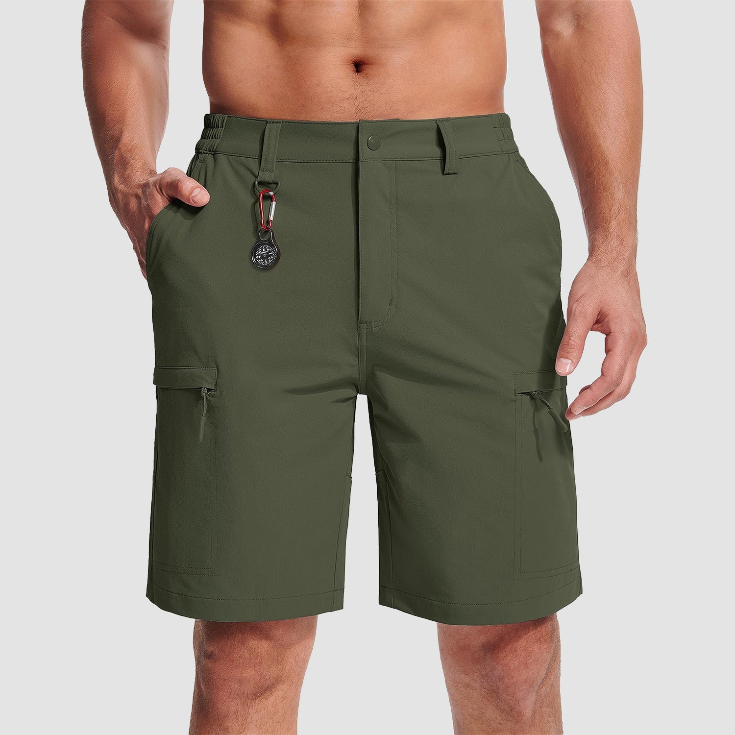 Army Green Men's Casual Quick-Dry 5 Pockets Cargo Short - MAGCOMSEN