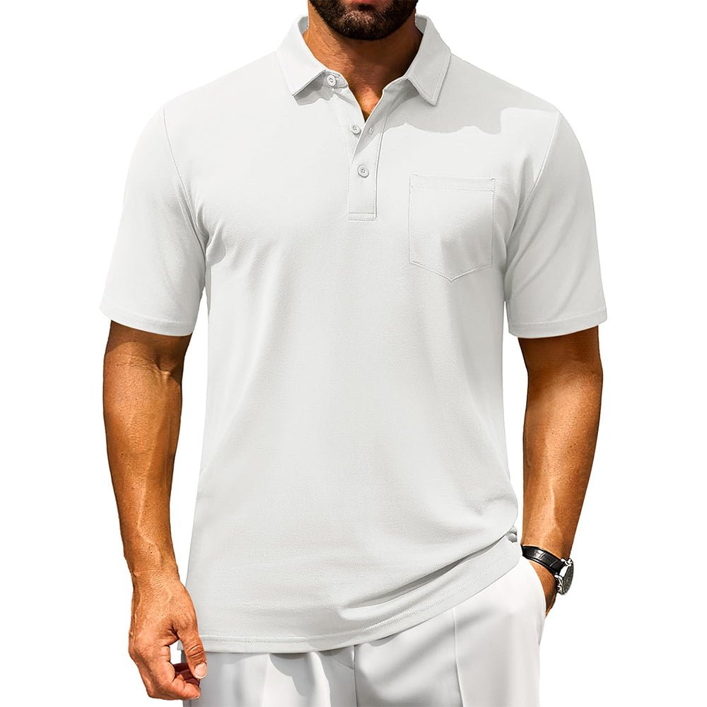Men's Cotton Polo Shirts - Breathable Short Sleeve Golf Tee - MAGCOMSEN