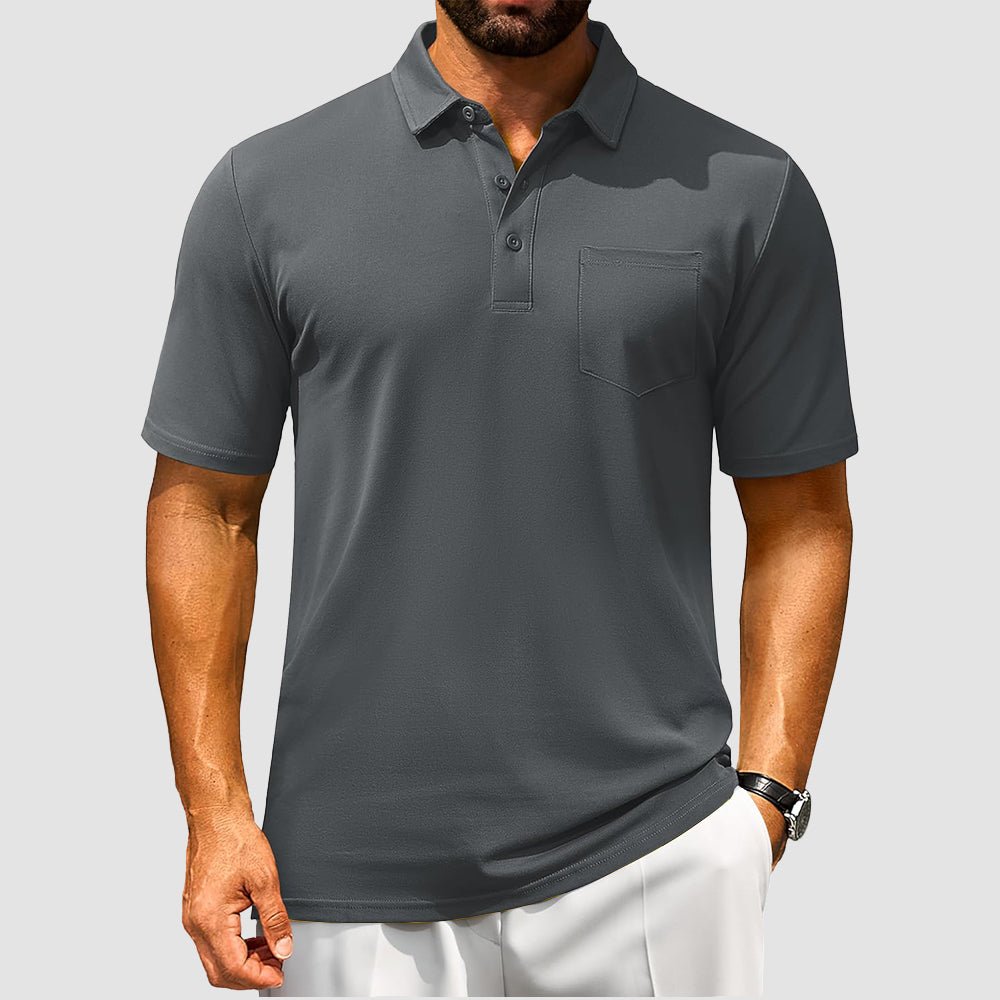 Men's Cotton Polo Shirts - Breathable Short Sleeve Golf Tee - MAGCOMSEN