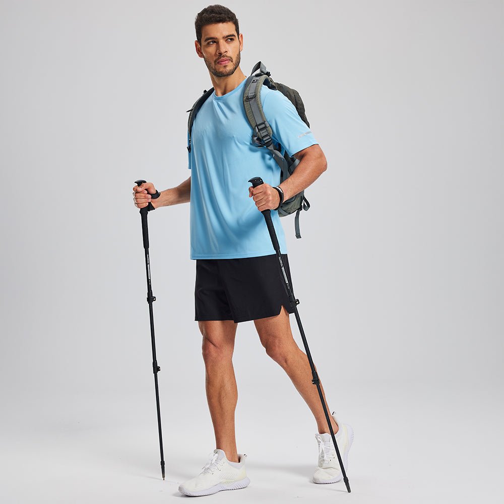 Sky Blue Men's Dry Fit Sun Protection Stretch Training & Sports T-Shirts - MAGCOMSEN