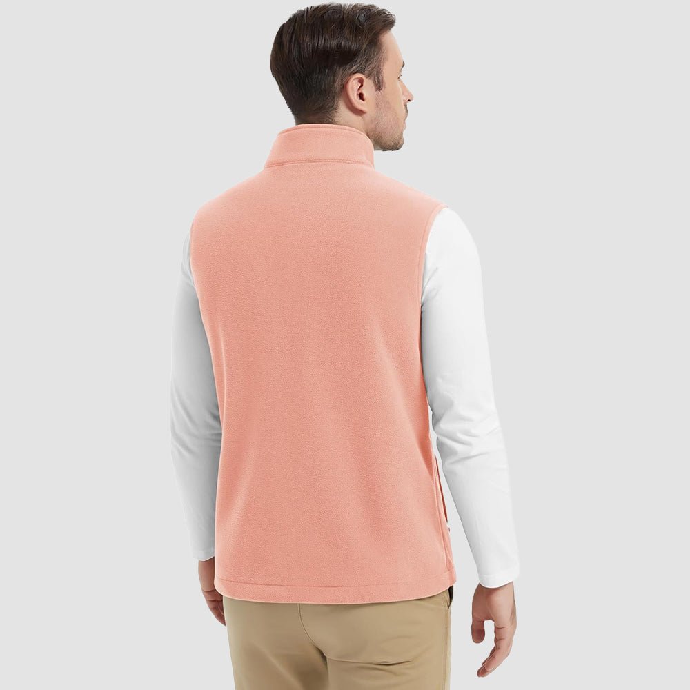 Apricot Men's Fleece Vest Lightweight Warm Winter Outerwear - MAGCOMSEN