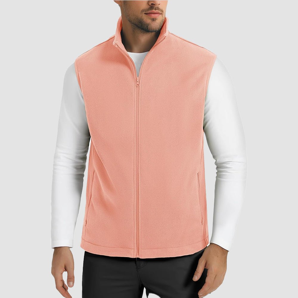 Apricot Men's Fleece Vest Lightweight Warm Winter Outerwear - MAGCOMSEN