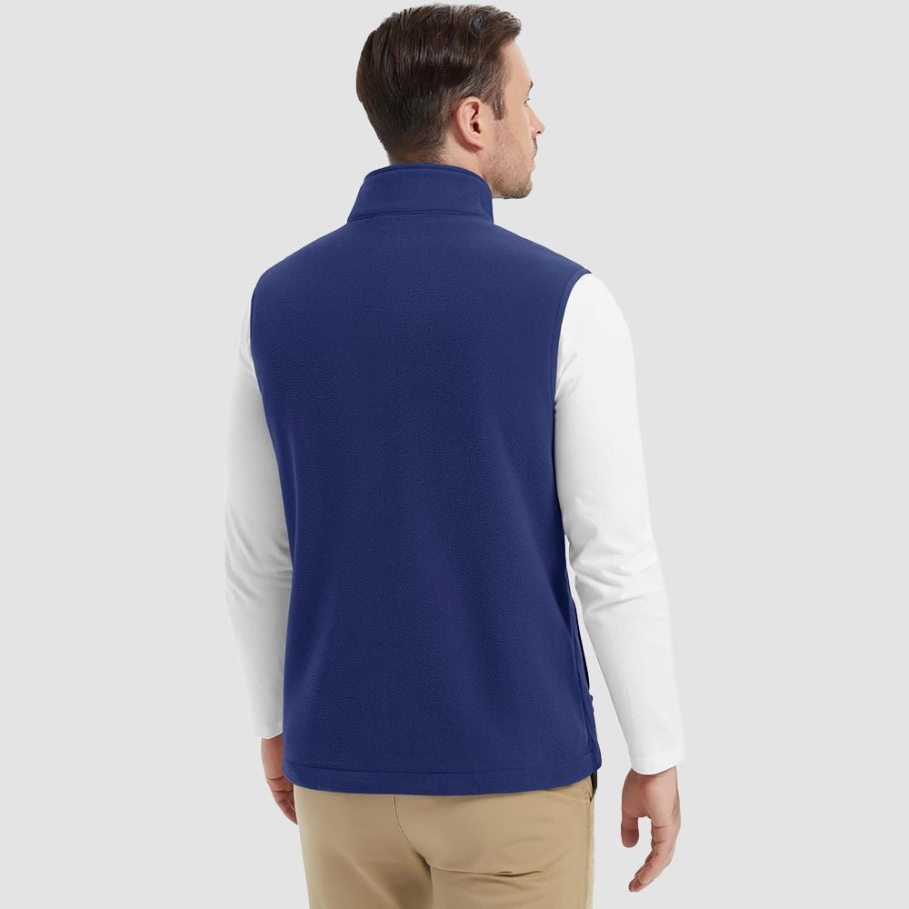 Bright Blue Men's Fleece Vest Lightweight Warm Winter Outerwear - MAGCOMSEN