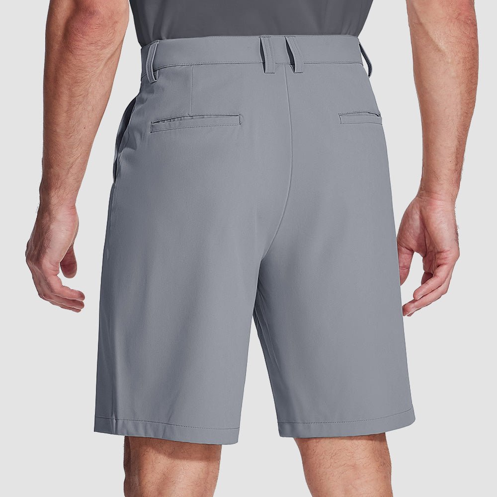 Light Blue Men's Golf Shorts 9 Inch Inseam Quick Dry Casual Shorts Stretch Hiking Dress Work Shorts with 4 Pockets Flat Front - MAGCOMSEN