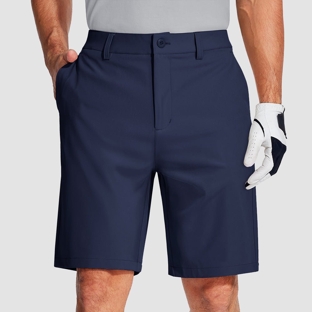 Light Blue Men's Golf Shorts 9 Inch Inseam Quick Dry Casual Shorts Stretch Hiking Dress Work Shorts with 4 Pockets Flat Front - MAGCOMSEN