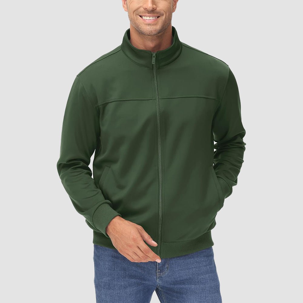 Men's Lightweight Full - Zip Track Jacket with Pockets - MAGCOMSEN